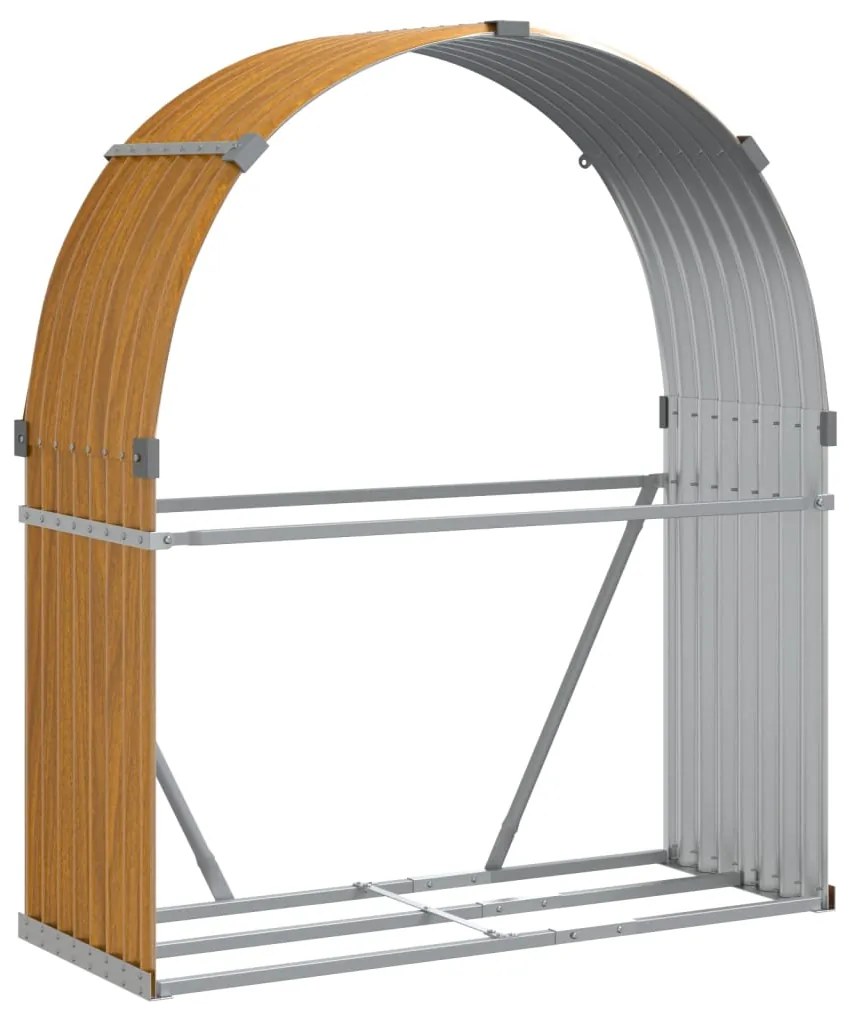 vidaXL Ξυλοθήκη Ξύλινη Όψη 120 x 45 x 140 εκ. από Γαλβανισμένο Ατσάλι