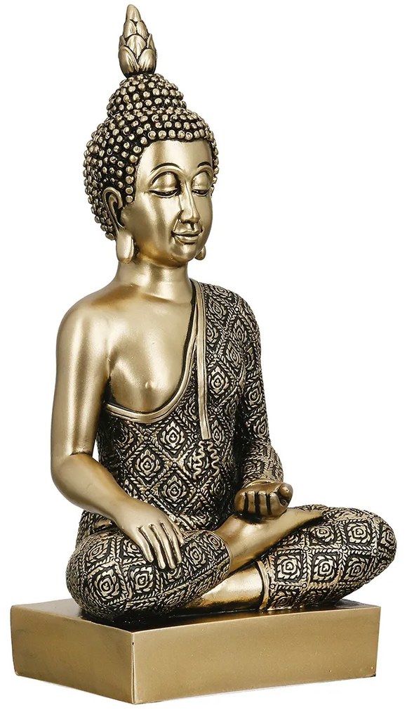 Figure Buddha Synthetic Resin Χρυσόχρωμο 12X8X22Cm 12X8X22Cm-05161498