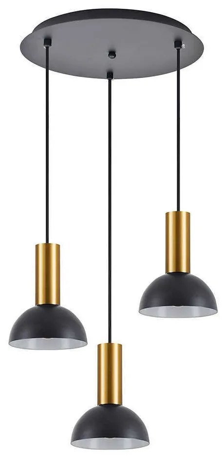 Φωτιστικό Οροφής Adept Tube 77-8649 35x35x300cm 3xE27 60W Black-Gold Homelighting