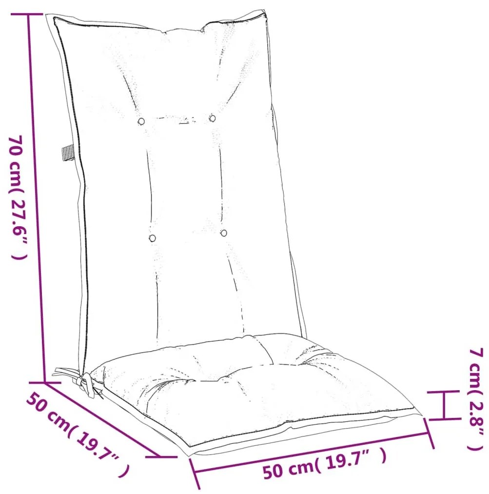 Μαξιλάρια Καρέκλας Κήπου Πλάτη 6τεμ Taupe 120x50x7 εκ. Ύφασμα - Μπεζ-Γκρι