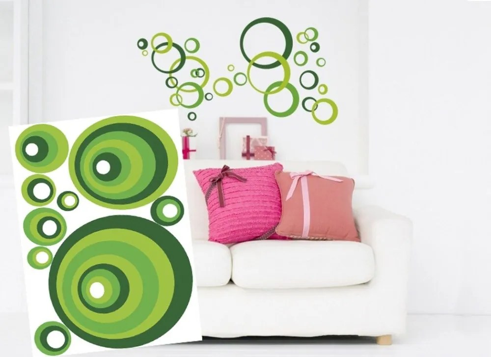 Διακοσμητικά αυτοκόλλητα τοίχου πράσινοι κύκλοι