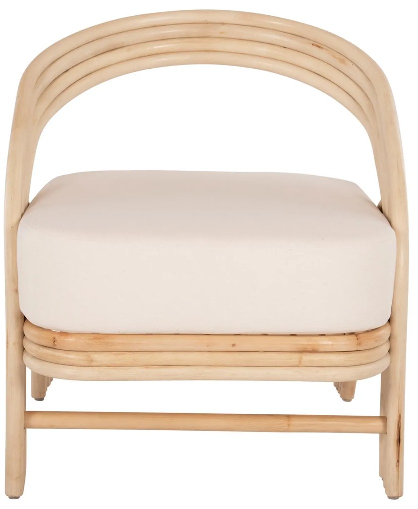 Πολυθρόνα DONITA C9838 Φυσικό Rattan με Λευκό Μαξιλάρι 67x74x78Υεκ. 67x74x78 εκ.
