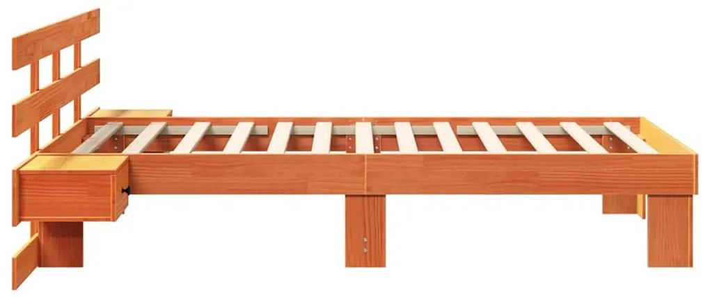 vidaXL Σκελετός Κρεβατιού Καφέ κεριού 75 x 190 cm Μασίφ ξύλο πεύκου