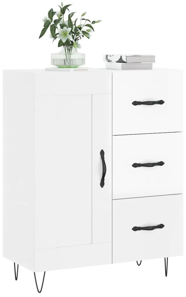 vidaXL Ντουλάπι Γυαλιστερό Λευκό 69,5x34x90 εκ. Επεξεργασμένο Ξύλο