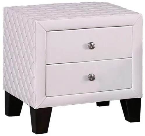 ΚΟΜΟΔΙΝΟ ELDA HM595.02 ΜΕ 2 ΣΥΡΤΑΡΙΑ ΑΠΟ ΛΕΥΚΟ ΜΑΤ PU 45x39x45Υ εκ.