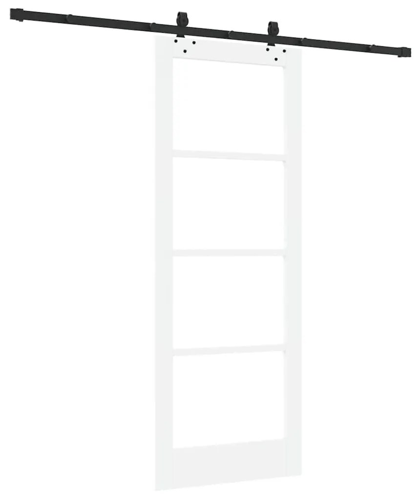 vidaXL Συρόμενη Πόρτα Χειροκίνητος Λευκό 78 x 202 εκ. Ξύλο και μέταλλο