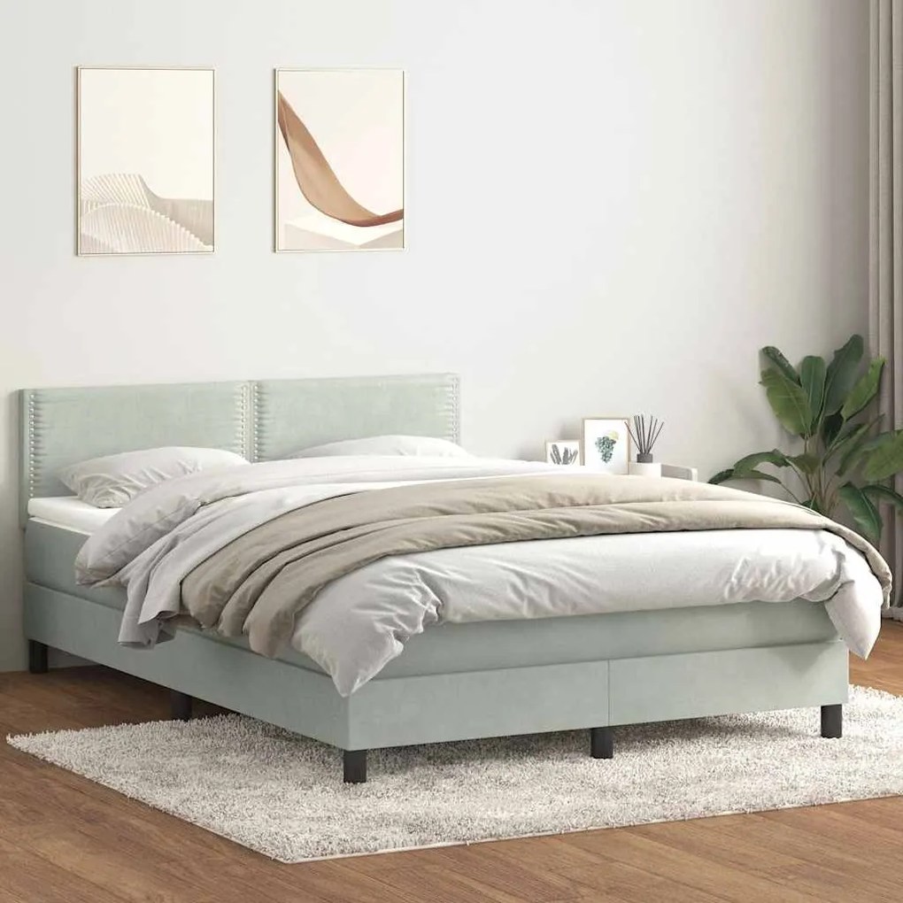 ΚΡΕΒΑΤΙ BOXSPRING ΜΕ ΣΤΡΩΜΑ ΑΝΟΙΧΤΟ ΓΚΡΙ 140X220 ΕΚ. ΒΕΛΟΥΔΙΝΟ 3316833