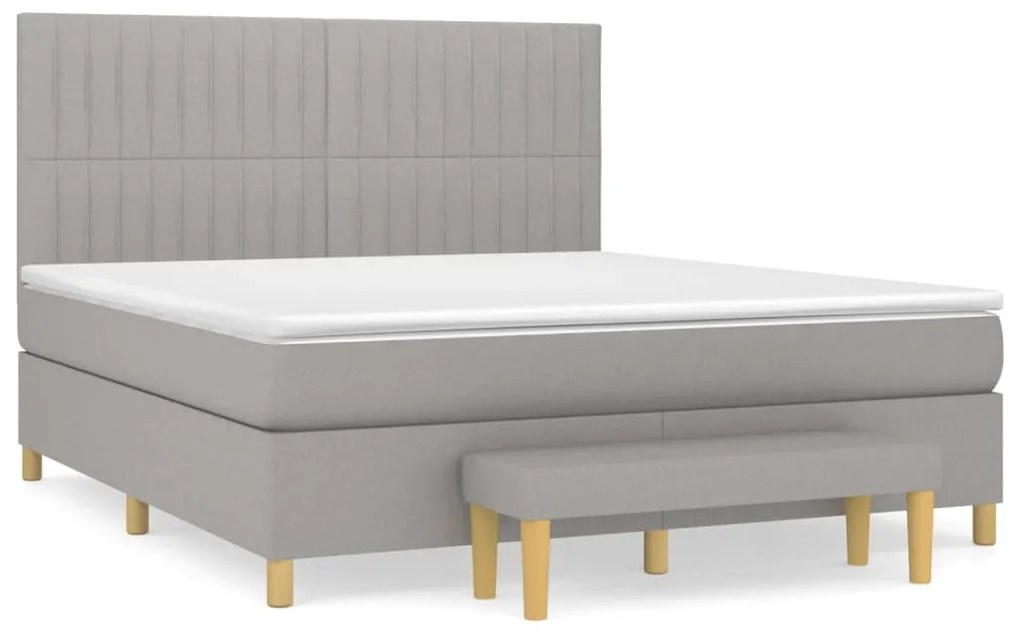 vidaXL Κρεβάτι Boxspring με Στρώμα Αν. Πράσινο 160x200εκ Υφασμάτινο