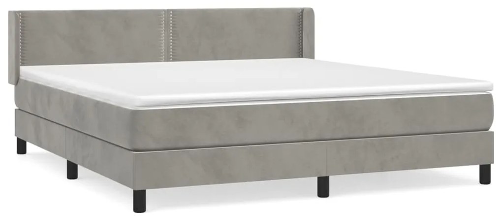 ΚΡΕΒΑΤΙ BOXSPRING ΜΕ ΣΤΡΩΜΑ ΑΝΟΙΧΤΟ ΓΚΡΙ 180X200 ΕΚ. ΒΕΛΟΥΔΙΝΟ 3130913