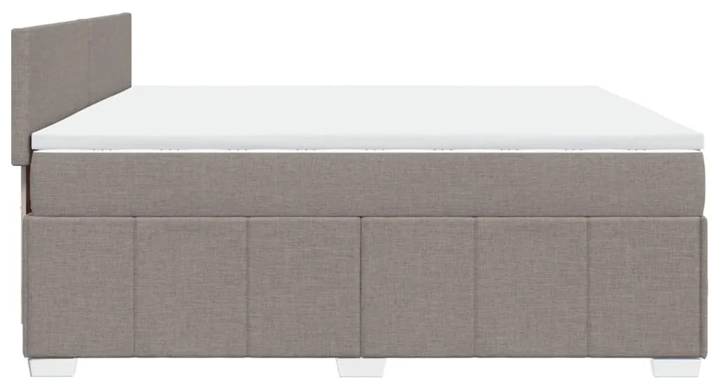 vidaXL Κρεβάτι Boxspring με Στρώμα Taupe 180x200 εκ. Υφασμάτινο