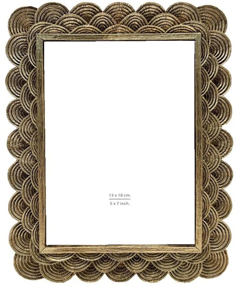 Κορνίζα Becali 031138 13x18cm Gold Γυαλί,Polyresin