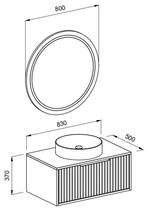 Καθρέπτης μπάνιου HOLE 80 Led Λευκό Ματ 80x80 εκ. 80x5x80 εκ.