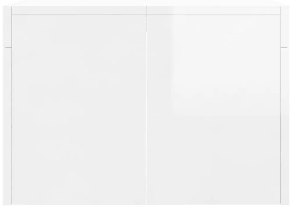 Τραπεζάκι Σαλονιού Γυαλ. Λευκό 102x50x36 εκ. Επεξεργ. Ξύλο - Λευκό