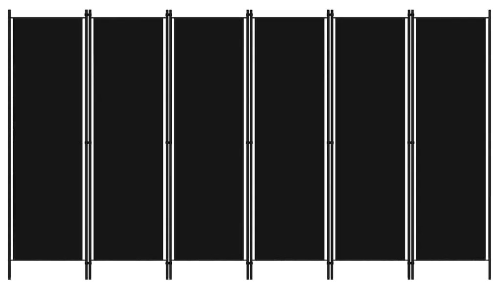 vidaXL Διαχωριστικό Δωματίου με 6 Πάνελ Μαύρο 300 x 180 εκ.
