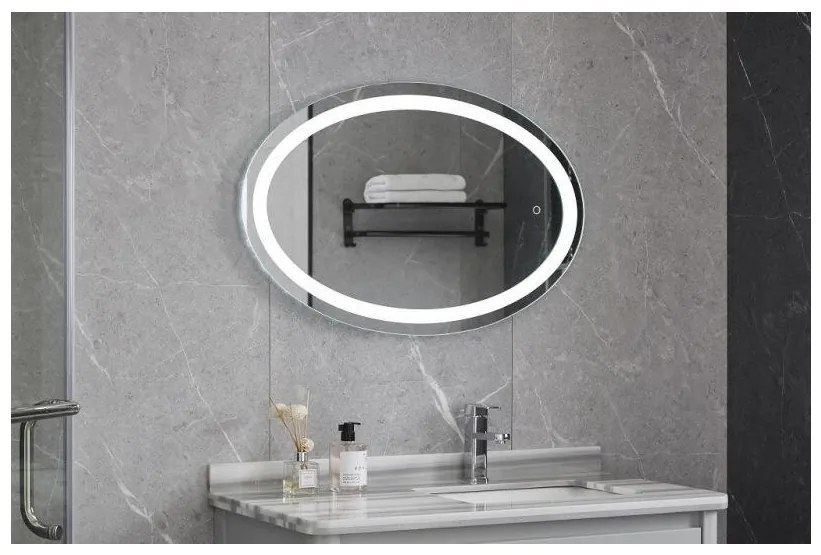 Καθρέπτης Μπάνιου LED IP44 Λευκό Ovale LED 77-0120 Gloria-77-0120-Λευκό 77-0120