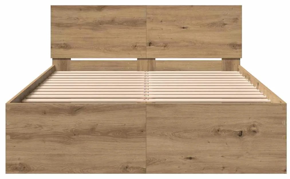vidaXL Σκελετός Κρεβατιού με κεφαλάρι Artisan Oak 203 x 185 x 70 εκ