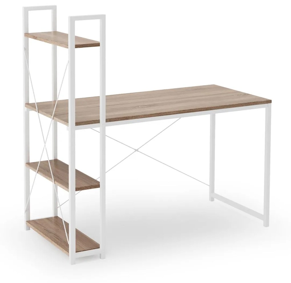 NARVIK B1 desk white / sonoma oak DIOMMI V-CH-NARVIK-B1-BIAŁY/SONOMA