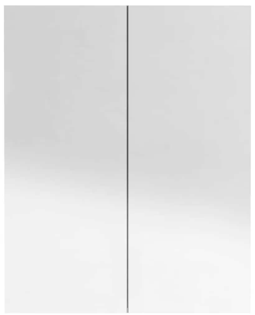 vidaXL Ντουλάπι Μπάνιου με Καθρέφτη 60x15x75 εκ. Λαμπερό Μαύρο από MDF