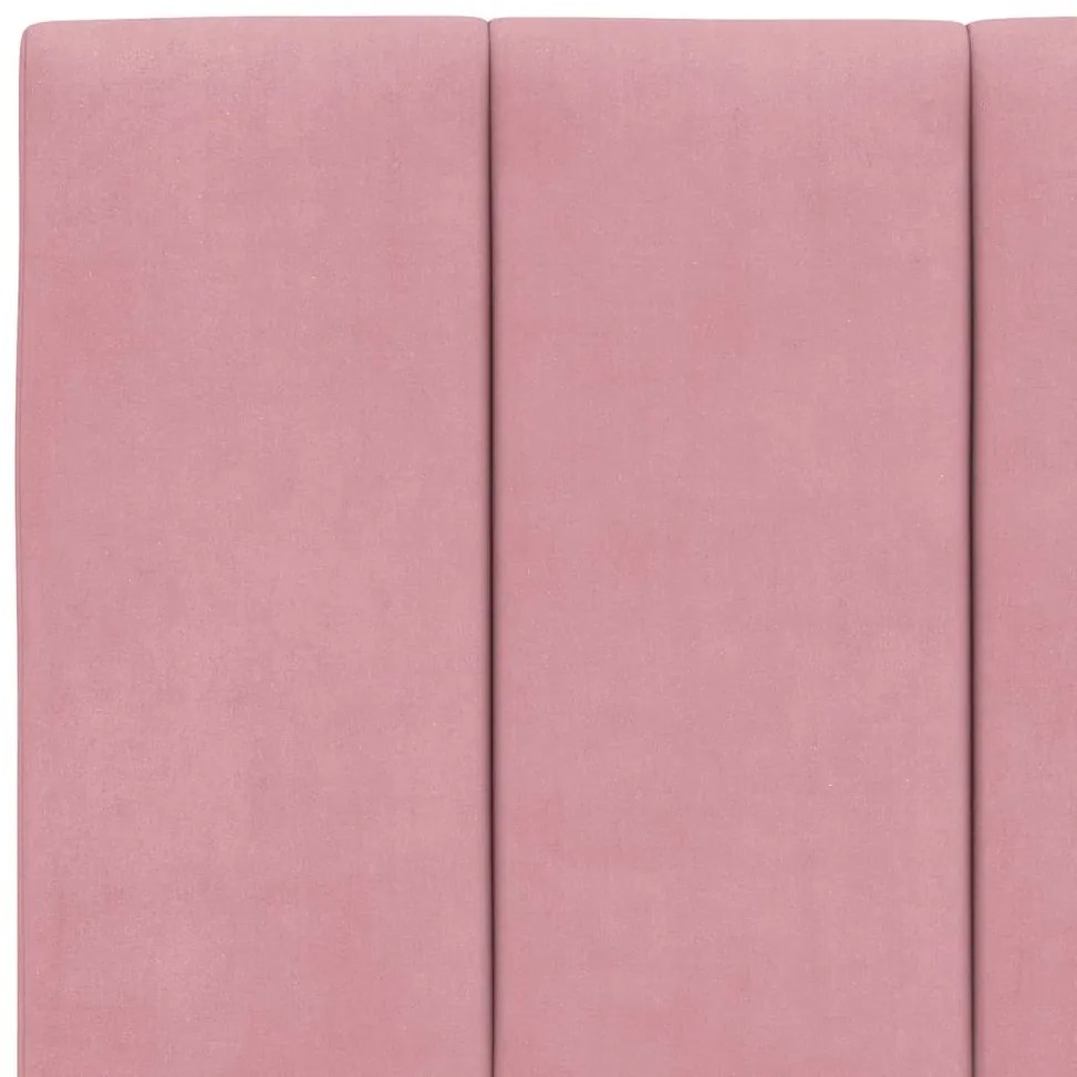 vidaXL Κρεβάτι με Στρώμα Hanko Ροζ 160x200 εκ. Βελούδινο