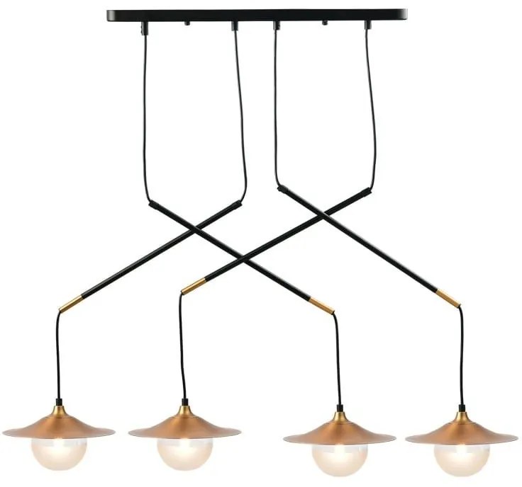 Φωτιστικό Οροφής HL4314P96BB 4ΧG9 97X20ΧΗ128 Brass-Black Aca Decor Metal, Glass