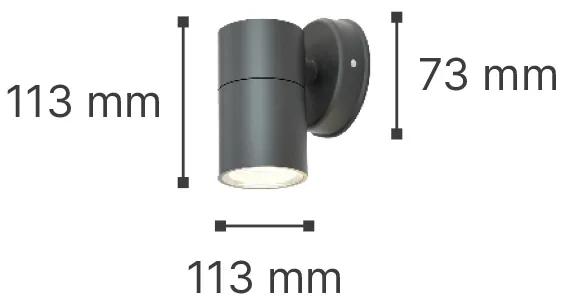 Φωτιστικό τοίχου Eklutna 1xGU10 Outdoor Wall Lamp Grey D:11.3cmx11.3cm (80200534)