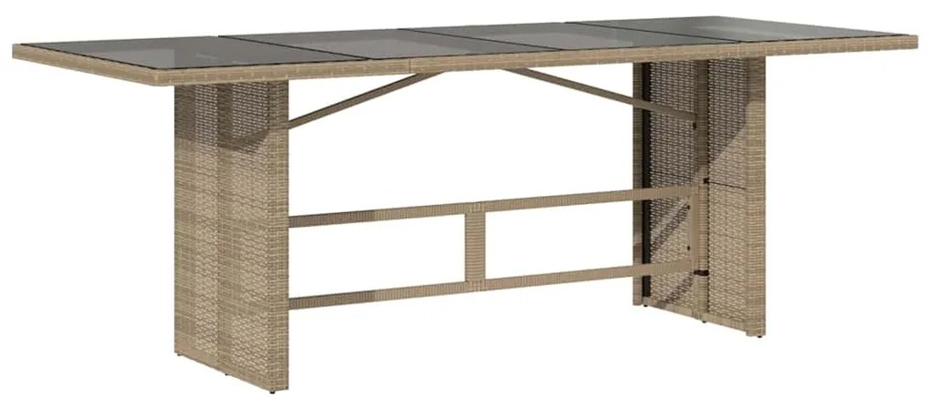 vidaXL Σέτ φαγητού για κήπο με μαξιλάρι 7 pcs Μπεζ συνθετικό ρατάν