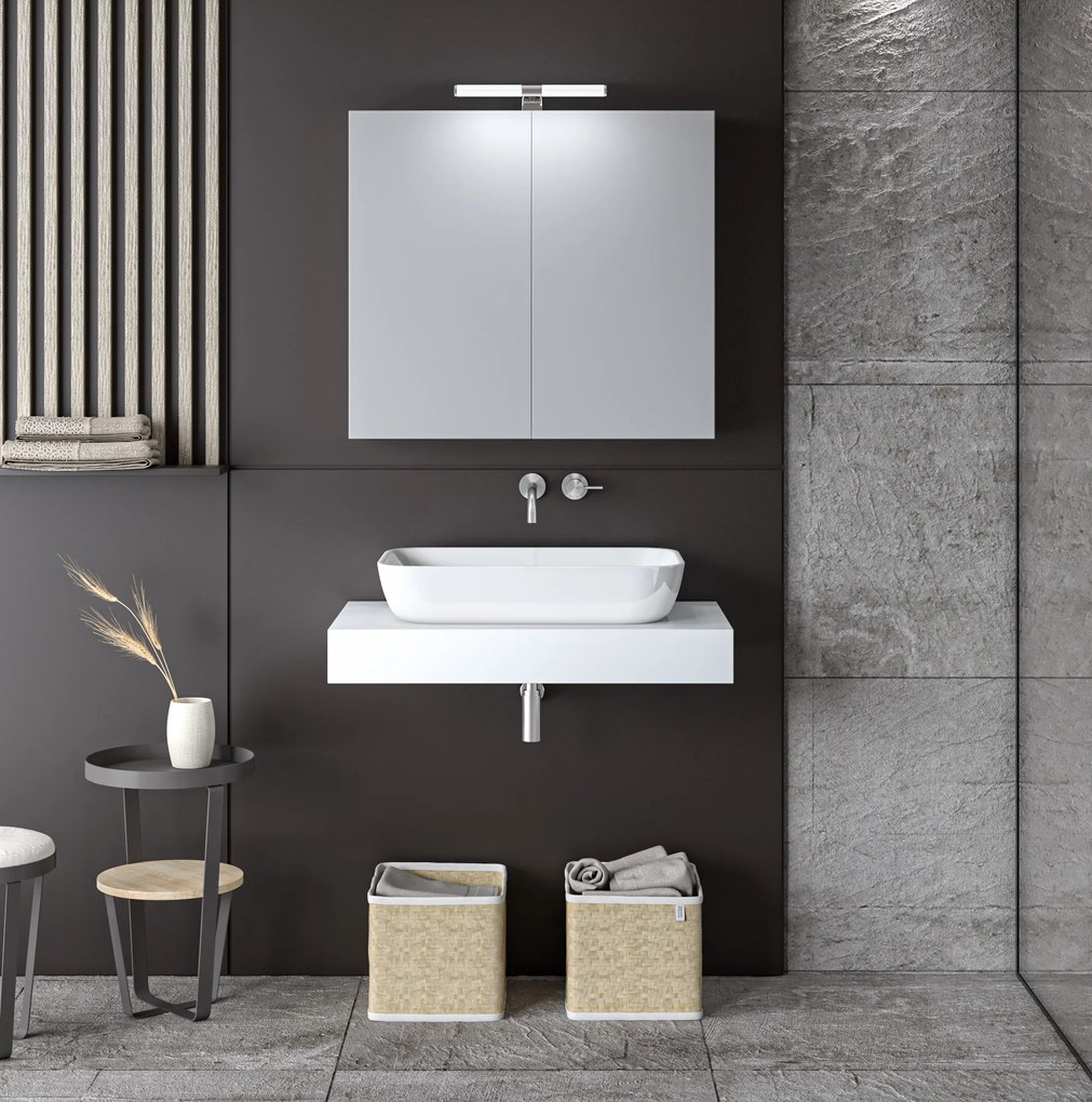 ΣΕΤ ΕΠΙΠΛΟΥ STONE 80cm χρ.WHITE 9SSTO080WH 9SSTO080WH