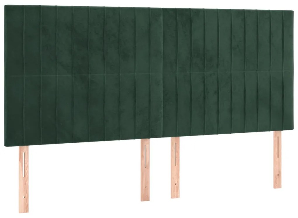 Κρεβάτι Boxspring με Στρώμα Σκούρο Πράσινο 200x200εκ. Βελούδινο 3137986