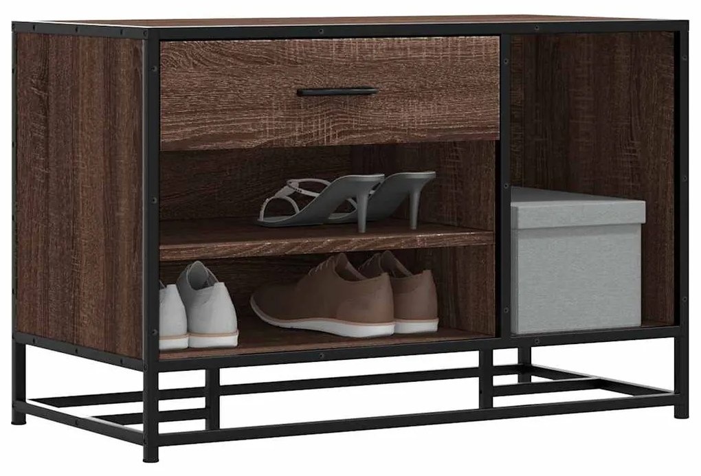 Πάγκος παπουτσιών καφέ δρυς 80x40x53,5 cm
