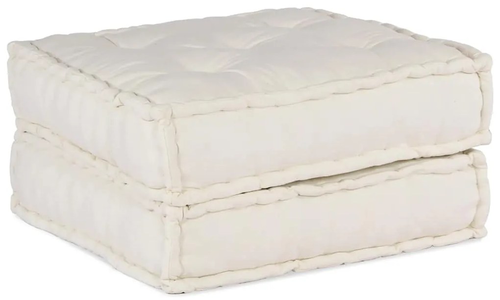 vidaXL Modular Pouffe Cream 70x70x36 ύφασμα