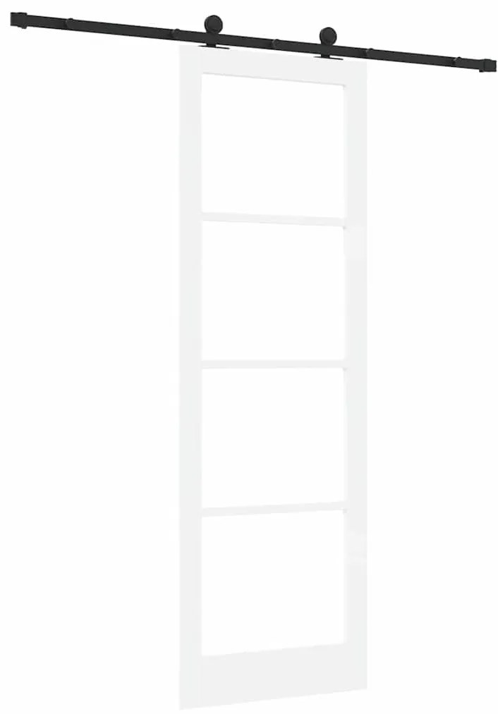vidaXL Συρόμενη Πόρτα Χειροκίνητος Λευκό 78 x 232 cm Ξύλο και μέταλλο