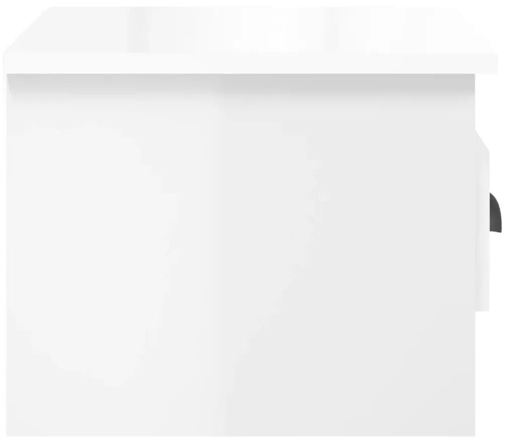 Κομοδίνα Επιτοίχια 2 τεμ. Γυαλιστερό Λευκό 41,5 x 36 x 28 εκ. - Λευκό