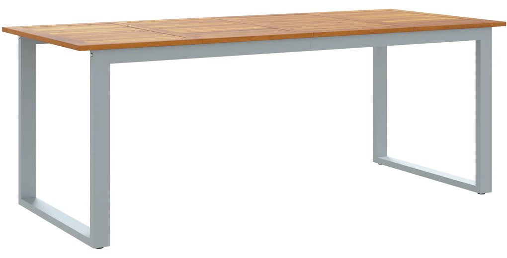 vidaXL Υπαίθριο Τραπέζι Φαγητού Γκρι 200x90x75 εκ. Χάλυβας και Σολοιδικό Ξύλο Ακακίας