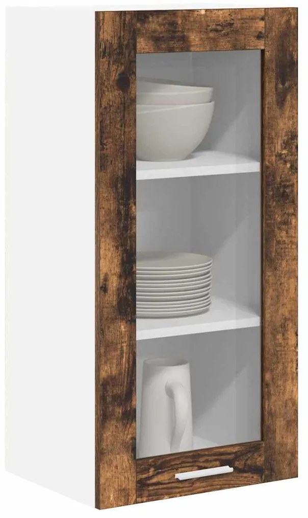 vidaXL Κρεμαστό ντουλάπι Riga 2 pcs Καπνιστό Δρύς 40 x 31 x 80 εκ.