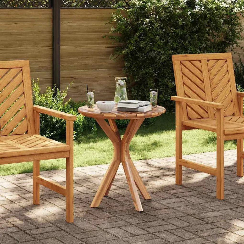 vidaXL Τραπέζι Bistro Καφέ 70 x 70 x 75 cm Μασίφ ξύλο teak