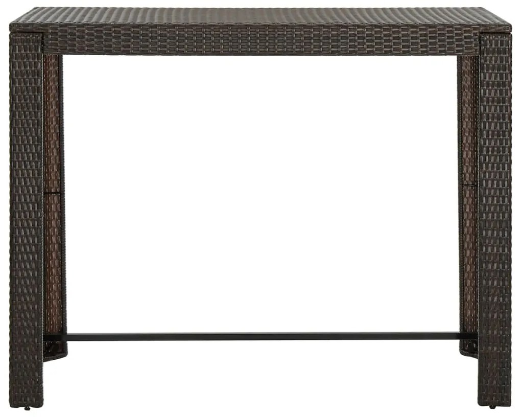 vidaXL Τραπέζι Μπαρ Κήπου Καφέ 140,5x60,5x110,5 εκ. Συνθετικό Ρατάν