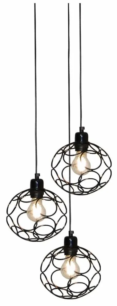 Φωτιστικό Οροφής Κρεμαστό HL-3588-3 77-4063 Aline Black  Homelighting Metal