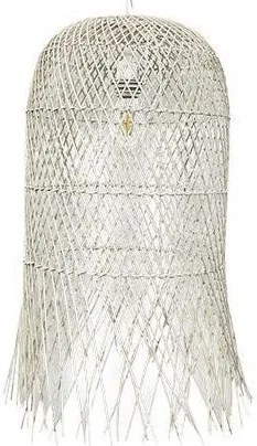 Κρεμαστό Φωτιστικό ARTE ILLUMINA E27 60W Φ33 Μέταλλο Ρατάν Eurolamp-144-33026-Λευκό 144-33026