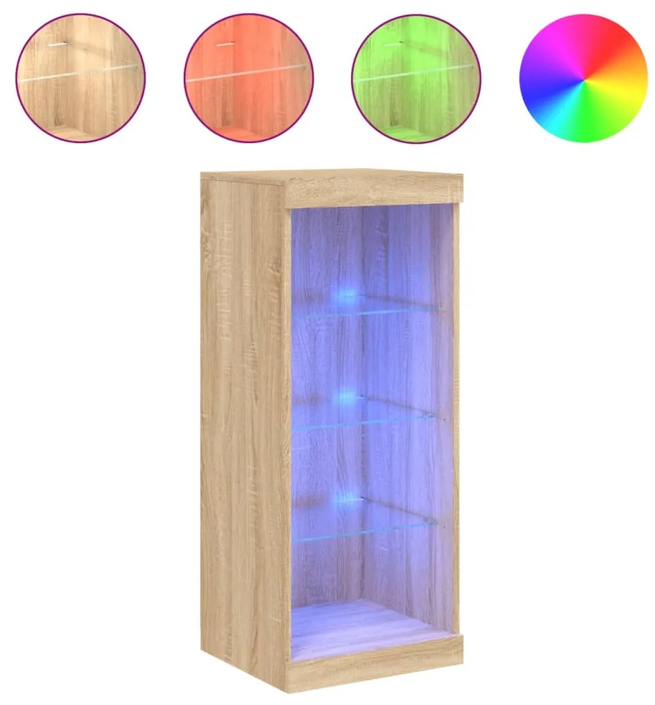 vidaXL Μπουφές με Φώτα LED Sonoma Δρυς 41 x 37 x 100 εκ.