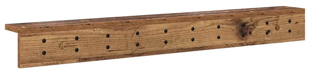 vidaXL Τοίχου Κρεμάστρα με ράφι Παλαιό ξύλο 100 x 10.5 x 10.5 εκ