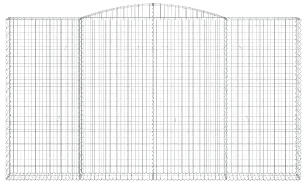 vidaXL Συρματοκιβώτια Τοξωτά 3 τεμ. 400x30x220/240 εκ. Γαλβαν. Ατσάλι
