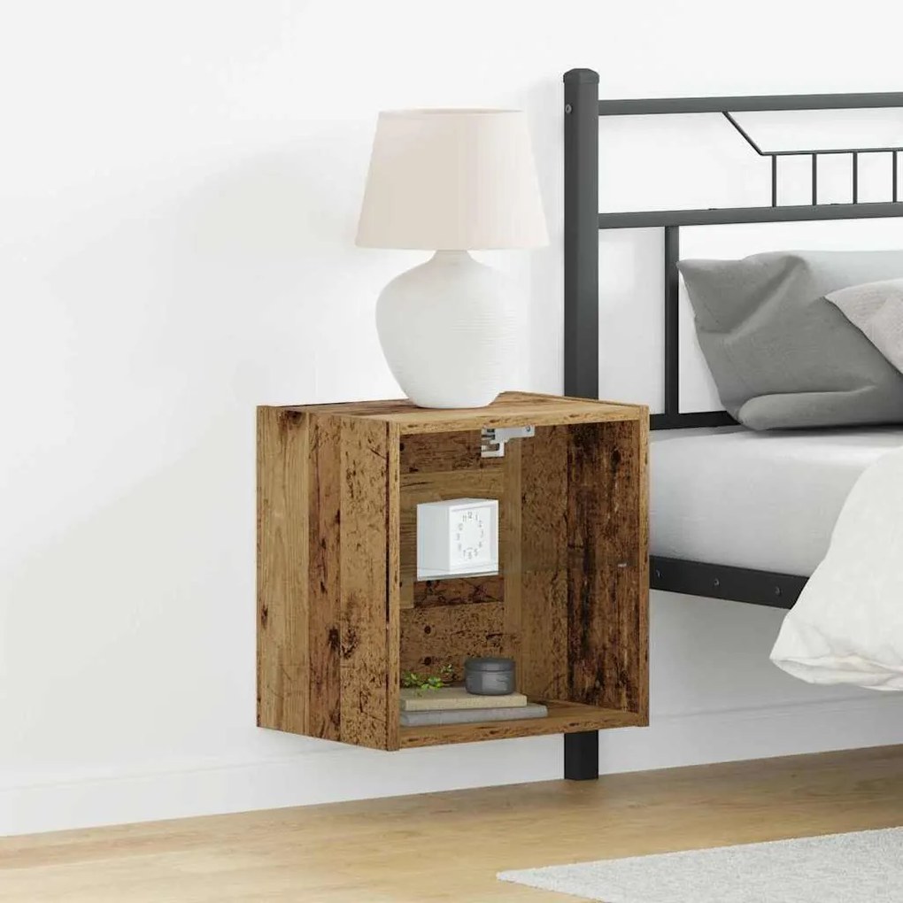 vidaXL Κρεμαστό Ράφι 2 τεμ Παλιό Ξύλο 40x28,5x40 εκ Επεξεργασμένο Ξύλο