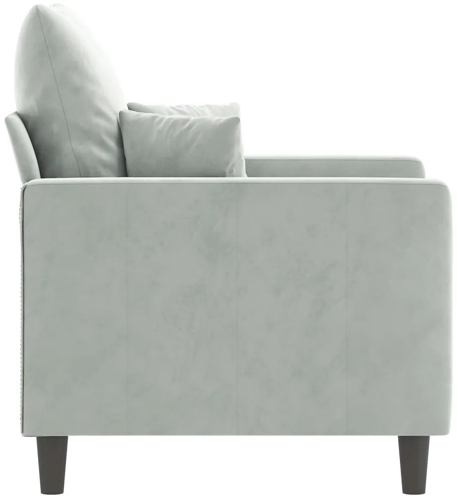 vidaXL Πολυθρόνα Ανοιχτό Γκρι 60 εκ. Βελούδινη