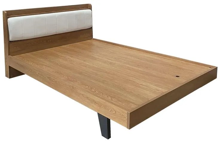 Κρεβάτι Frankly διπλό oak-λευκό pu 150x200εκ 156x215x98 εκ.