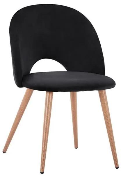 Καρέκλα Sadie Black HM8544.04 52x49,5x77Υ εκ. Σετ 4τμχ Βελούδο, Μέταλλο