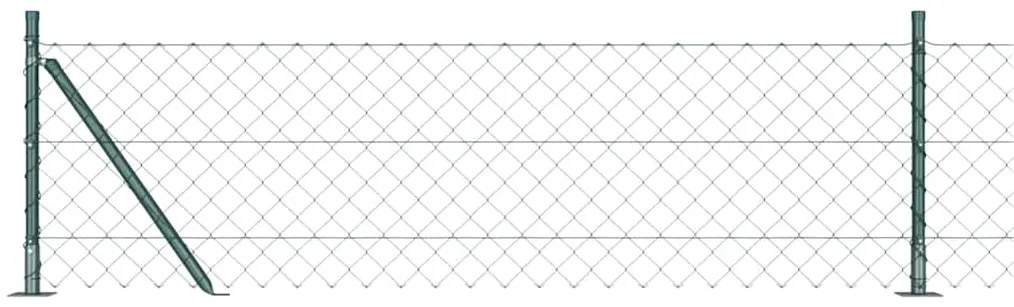 vidaXL Φράκτης από αλυσίδα με στύλους Ασημί 10 μ x 0.4 μ Ατσάλι
