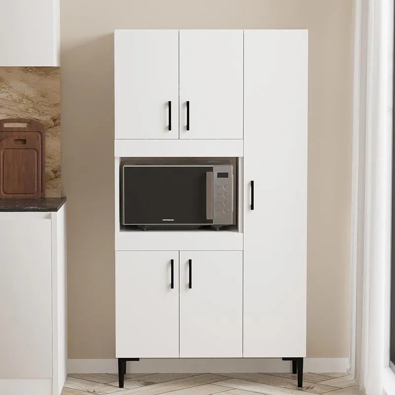 Ντουλάπα κουζίνας Defne σε λευκή απόχρωση  89x37.5x160εκ 89x37.5x160 εκ.