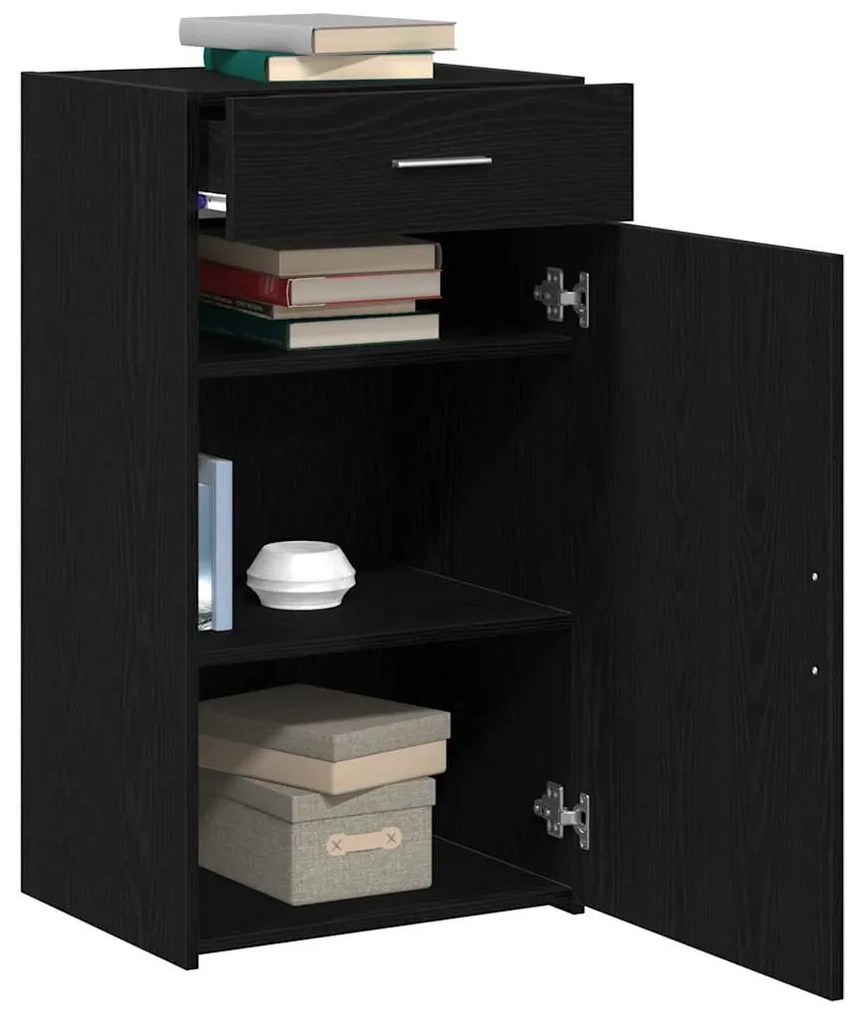 vidaXL Πλαϊνό γραφείο Μαύρη δρυς 30 x 42.5 x 93 εκ. Επεξεργασμένο ξύλο