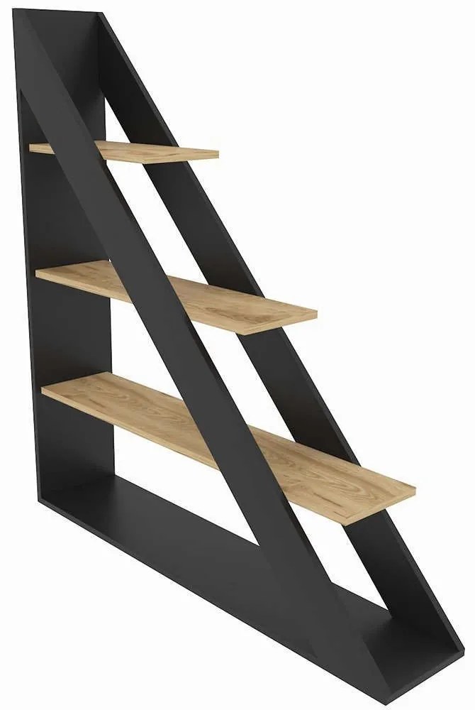 Βιβλιοθήκη Pisagor 875ZNA4561 120x25x131,8cm Black-Oak
