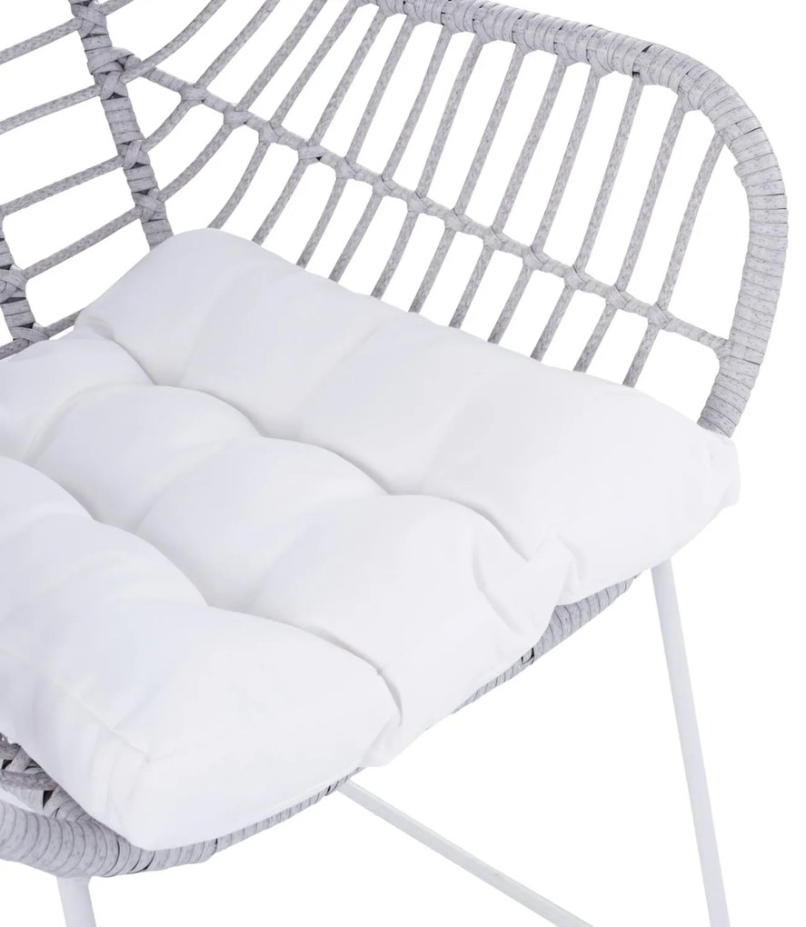 Καρέκλα - Πολυθρόνα RADLEY C5300.02 Μεταλλική Λευκή Mατ με Wicker Γκρί 61x64x82 εκ. 61x64x82 εκ.